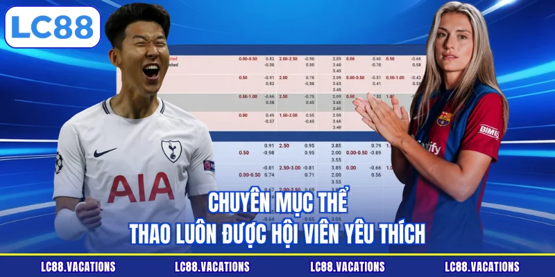 Chuyên mục thể thao luôn được hội viên yêu thích
